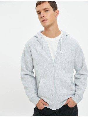 Koton Koton 4Wam70029Mk 031 Gri Erkek Pamuk Jersey Sweatshirt