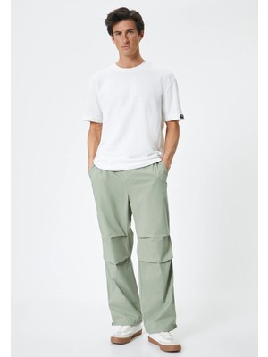 Koton Oversize Paraşüt Pantolon Kargo Cep Detaylı - Koton - 4SAM40051HW - Haki - 40
