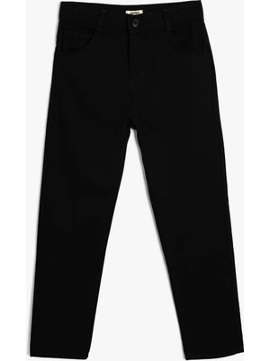 Koton Erkek Çocuk Dokuma Pantolon Normal Bel Düz Desenli Casual Model 4 Cep