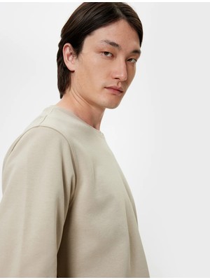 Koton 5WAM70095MK Koton Erkek Sweat Bej