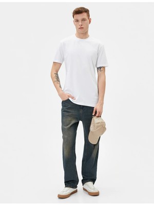 Koton 4SAM10085HK Koton Erkek T-Shirt Beyaz