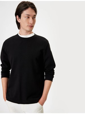 Koton 5WAM70095MK Koton Erkek Sweat Siyah