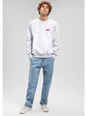 Mavi Erkek Gri M0611716-85438 Bisiklet Yaka Sweatshirt
