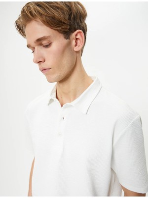 Koton 4SAM10109MK Koton Erkek T-Shirt Ekru