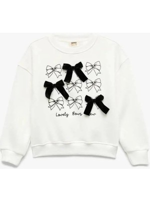 Koton Fiyonk Detaylı Ekru Kız Çocuk Sweatshirt 6WKG10124AK