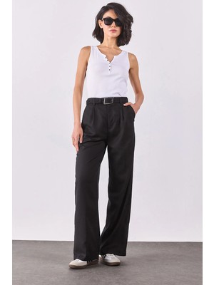 Chloe Wide Leg Palazzo Pantolon(Tencel)(Tm)-Siyah