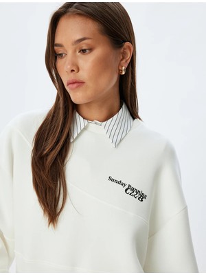 Koton Kadın Sweatshirt Beyaz 5WAK10108EK