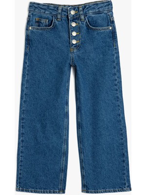 Koton Normal Bel Koyu Indigo Kadın Denim Pantolon 5WKG40088AD