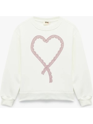 Koton  Ekru Kız Çocuk Sweatshirt 6WKG10192AK