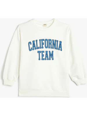 Koton 5WKB10021TK 010 Ekru Erkek Cocuk Pamuk Jersey Sweatshırt
