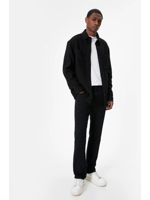 Koton Straight Fit Boru Paça Kot Pantolon - Mark Jean Erkek Rahat Kesim Siyah Renk