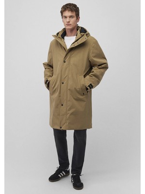 Mavi Kapüşonlu Kahverengi Parka 0110471-70377