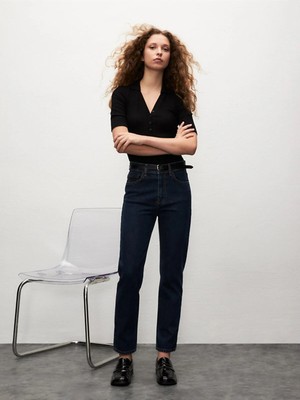 LTB Wanda Yüksek Bel Kadın Düz Paça Jean Pantolon Pamuklu Denim Günlük Stil 26 Beden