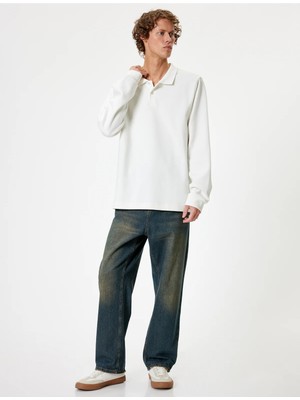 Koton 5WAM70091MK Koton Erkek Sweat Beyaz