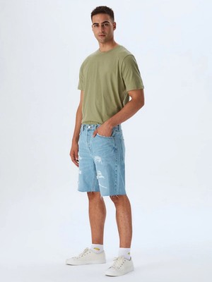 LTB Erkek Mateus Düz Kesim Jean Bermuda