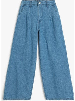 Koton Geniş Paça Kot Pantolon Cepli Pamuklu - Wide Leg Jean