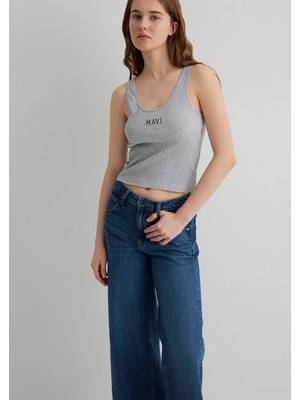 Mavi Mavi Logo Baskılı Gri Atlet 1611899-83096