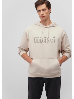 Mavi Logo Baskılı Bej Sweatshirt 0S10196-70144
