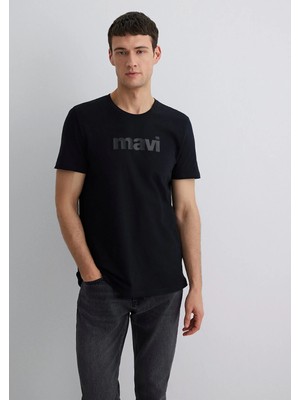 Mavi Mavi Logo Baskılı Siyah Tişört 065199-900