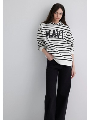 Mavi Mavi Logo Baskılı Beyaz Sweatshirt 1S10118-84603