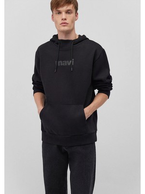 Mavi Mavi Baskılı Kapüşonlu Siyah Sweatshirt 0610960-900