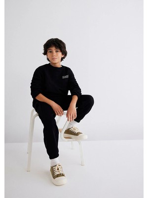 Mavi Mavi Logo Baskılı Siyah Sweatshirt 6S10034-900