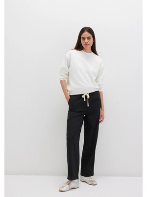 Mavi Beli Bağcıklı Siyah  Pantolon 1010945-900