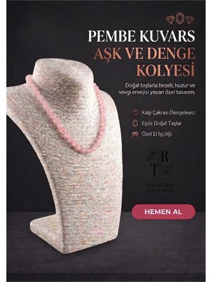 Taş Rüyası Gül Kuvars ( Pembe Kuvars) Kolye