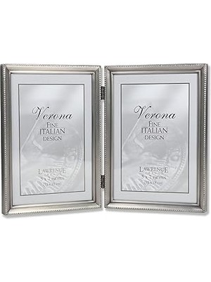 Uravas Store Lawrence Frames Menteşeli Çift Resim Çerçevesi, 12,7 x 17,8 Cm, Antik Kalay