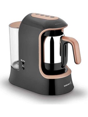 Korkmaz Kahvekolik Otomatik Kahve Makinesi 4 Fincan Kapasite Rose Gold Tasarım ile Şık