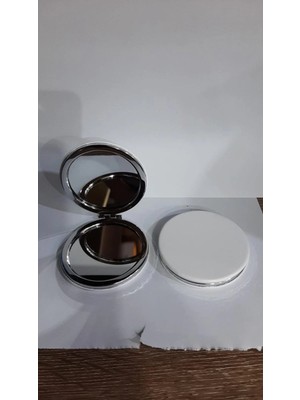 Uravas Store Beyaz Renk Büyüteçli Cep Aynası Yuvarlak