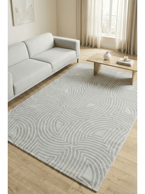 Modern Salon Halısı Oturma Odası Halısı Yolluk Gri Halı Hav Toz Vermez Kolay Temizlenebilir Halı