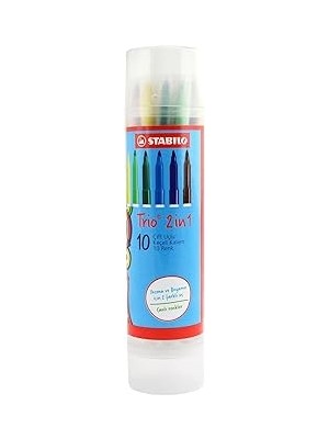 Uravas Store Stabilo Trio 2ın1 - Keçeli Kalem - 10'lu Tüp - Çeşitli Renkler