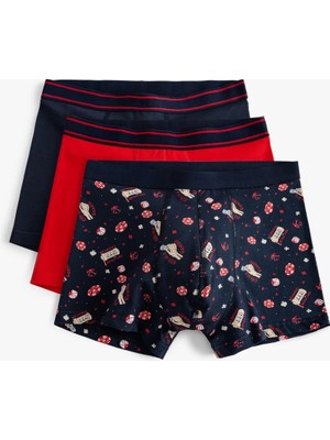 Koton Boxer Seti 3'lü Pamuklu Baskılı Çok Renkli