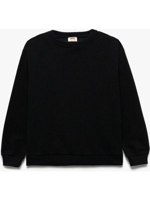Koton Uzun Kollu Bisiklet Yaka Basic Sweatshirt Erkek Çocuk İçin Şardonlu Orta Kalınlık