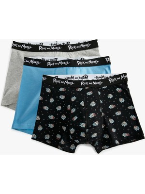 Koton Pamuklu 3'lü Lisanslı Rick And Morty Boxer Seti