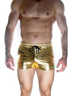 Uravas Store Erkek Gold Lame Short