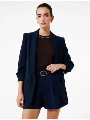 Regular Fit Şal Yaka 3/4 Kollu Blazer Ceket