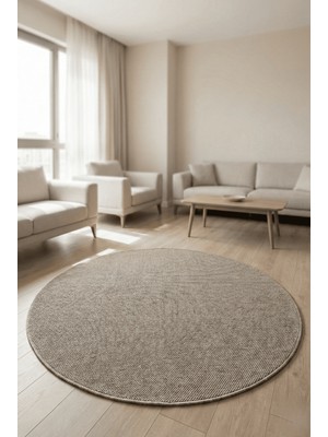 Anaska Home Modern Halı Sisal Bukleli Halı Kahverengi Halı Salon Halısı Oturma Odası Halısı Yuvarlak Halı