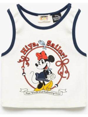 Koton Minnie Mouse Lisanslı Baskılı Kaşkorse Kolsuz Crop Atlet