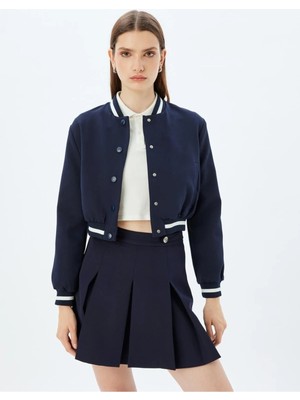 Koton 5Wak50085Uw 710 Lacivert Kadın Blazer Takım Elbıse