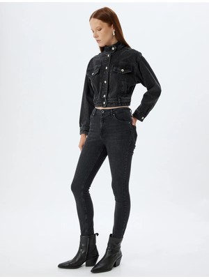 Koton Yüksek Bel Kot Pantolon Dar Paça Push Up - Skinny Push Up Fit Jean