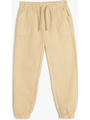 Koton Pamuklu Beli Bağcıklı Cepli Basic Jogger Pantolon