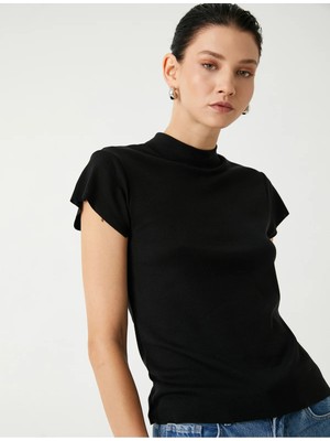Koton Dik Yaka Tişört Kısa Kollu Slim Fit Pamuklu
