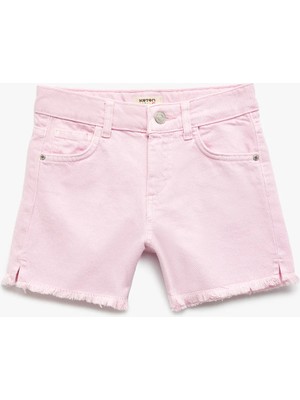 Koton Kız Çocuk Tayt Kesim Geniş Paça Pembe Günlük Shorts 11 - 12 Yaş Düz Desenli