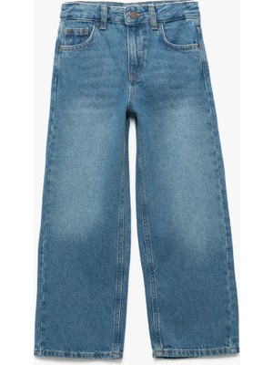 Koton Pamuklu Cep Detaylı Geniş  Denim Pantolon