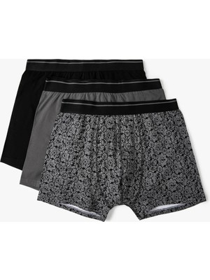 Koton 3'lü Boxer Seti Soyut Baskılı Çok Renkli