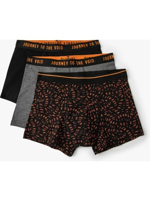 Koton 3'lü Boxer Seti Slogan Baskılı Çok Renkli