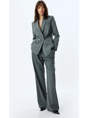 Koton 5Wak50149Uw 048 Gri Kadın Blazer Takım Ceketı