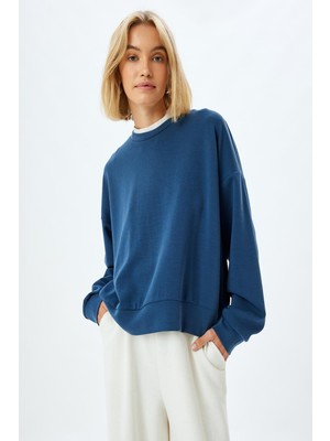 Koton Basic Sweatshirt Bisiklet Yaka Uzun Kollu Modal Karışımlı